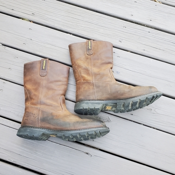 CAT Caterpillar Revolver Brown Oiled Leather Distressed Work Boots 13 WIDE - Picture 2 of 9